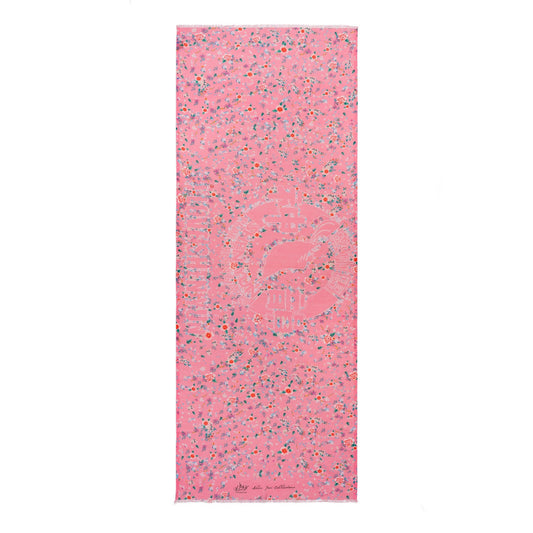 Celestial Flowers Long Scarf - Pink