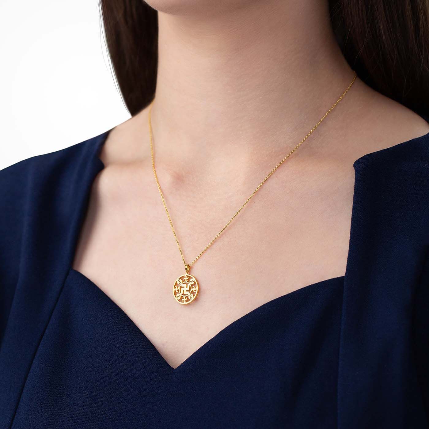 Falun Pendant 24kt Yellow Gold 17mm | Shen Yun Collections