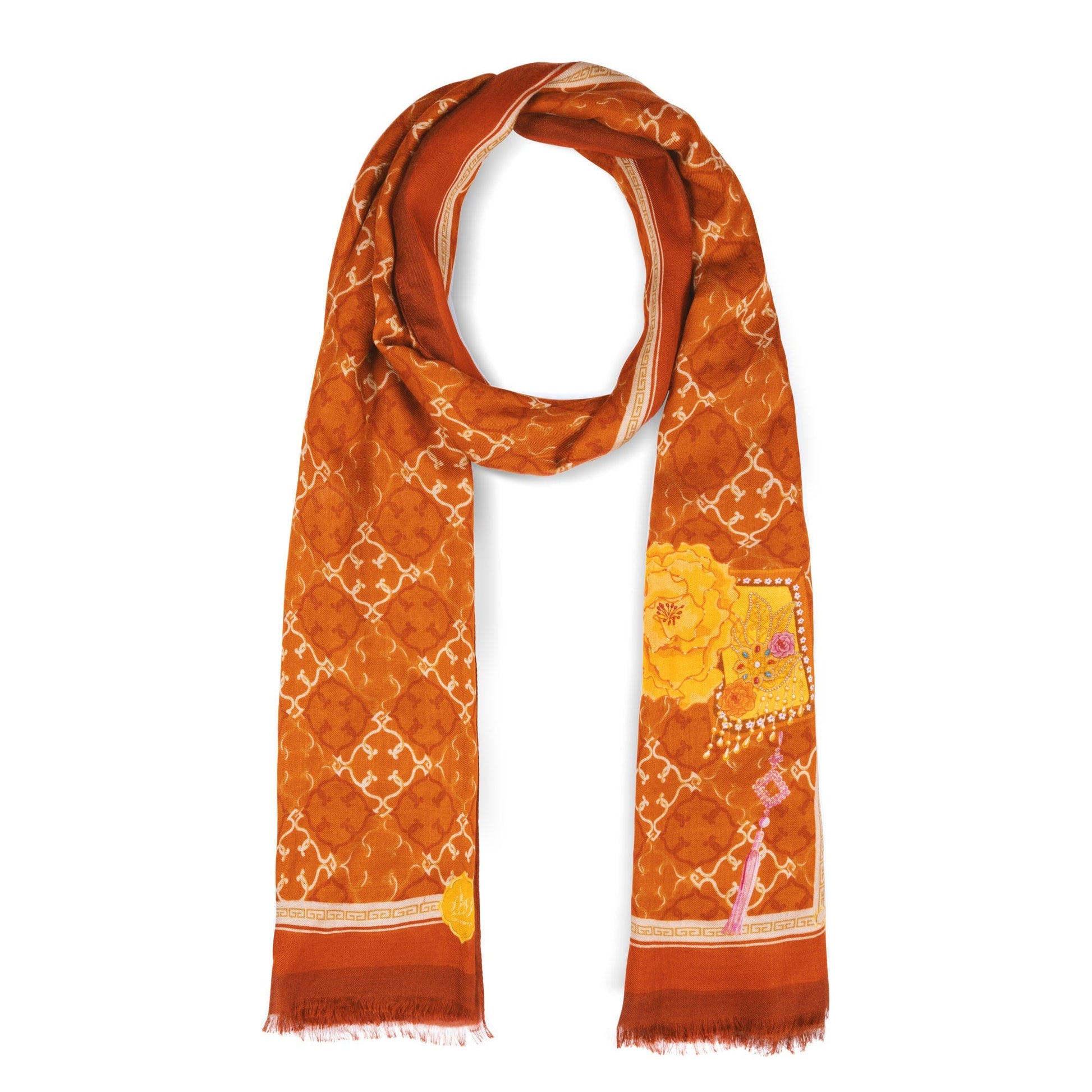 Manchurian Elegance Long Scarf Bronze Image 2 | Shen Yun Shop