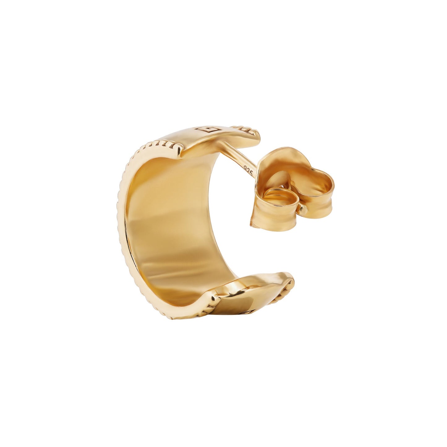 Zhen Shan Ren Wondrous Words Earrings Small hoops in Gold Image 2 | Shen Yun Shop